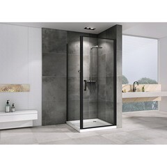 Душевой уголок Abber Sonnenstrand черный 80х70х195 см прямоугольник стекло прозрачное 6 мм (AG04080B-S70B) - фото 4