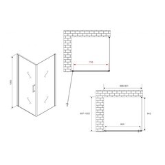 Душевой уголок Abber Sonnenstrand хром 90х100х195 см прямоугольник стекло матовое 6 мм (AG04090M-S100M) - фото 2