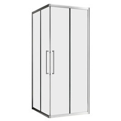 Душевой уголок Abber Schwarzer Diamant хром 90х90х195 см квадрат стекло прозрачное 6 мм (AG02090H) - фото 1