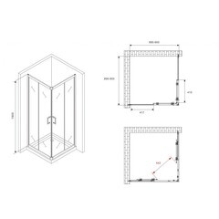 Душевой уголок Abber Schwarzer Diamant черный 90х90х190 см квадрат стекло прозрачное 5 мм (AG02090B5) - фото 3