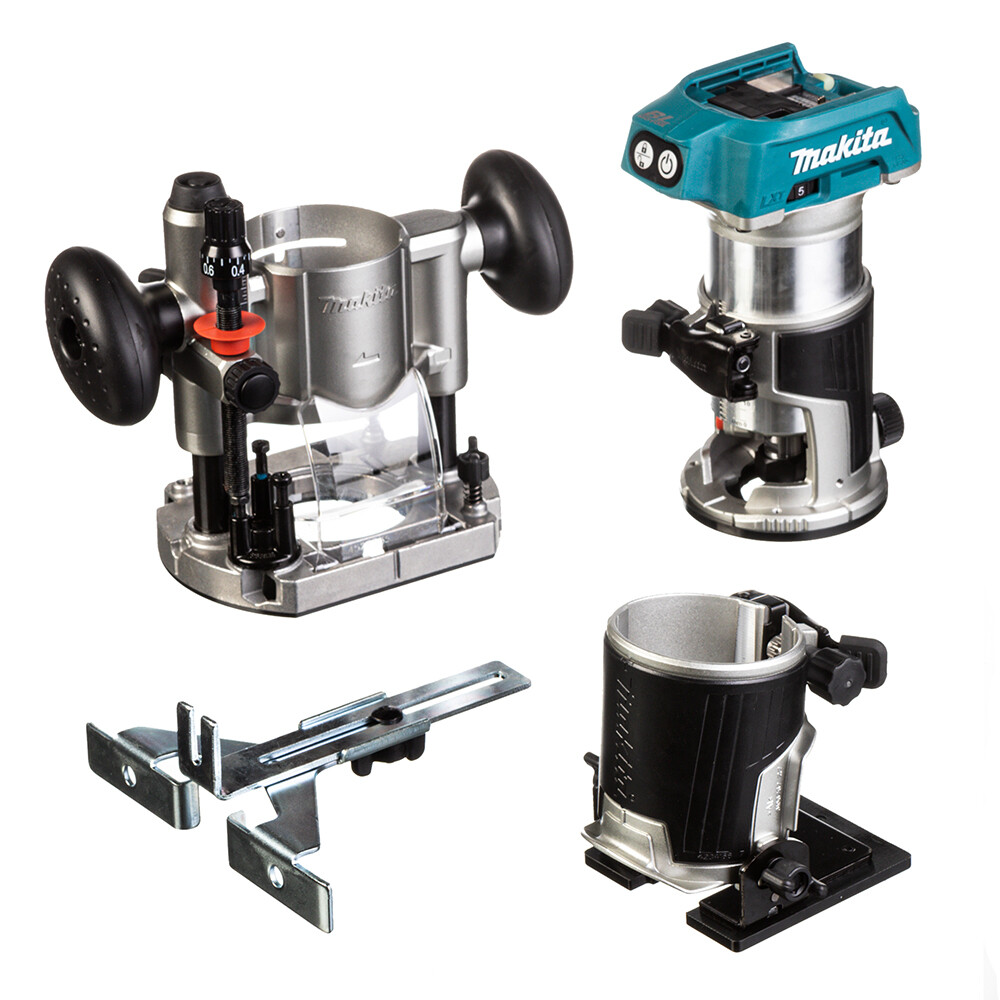 Изображение товара Аккумуляторный фрезер Makita DRT50ZJX2 18В бесщеточный кромочный с подсветкой