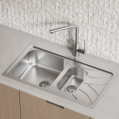 Мойка для кухни Iddis Arro 78х44х18 см врезная с крылом сталь (ARR78S1i77) - фото 4