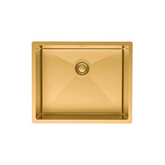 Мойка для кухни Iddis Edifice 54х44х20 см врезная с сифоном сталь золото (EDI54B0i77) - фото 1
