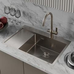 Мойка для кухни Iddis Haze 78х51х20 см врезная правая с крылом сталь сатин (HAZ78SRi77) - фото 3