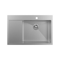 Мойка для кухни Iddis Haze 78х51х20 см врезная правая с крылом сталь сатин (HAZ78SRi77) - фото 1