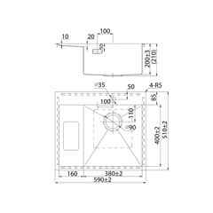 Мойка для кухни Iddis Haze 59х51х20 см врезная правая с крылом сталь сатин (HAZ59SRi77) - фото 3
