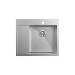Мойка для кухни Iddis Haze 59х51х20 см врезная правая с крылом сталь сатин (HAZ59SRi77) - фото 1
