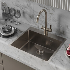 Мойка для кухни Iddis Haze 59х51х20 см врезная с сифоном сталь сатин (HAZ59S0i77) - фото 2