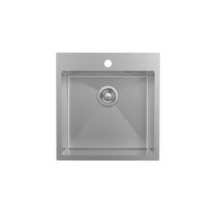 Изображение товара Мойка для кухни Iddis Haze 49х51х20 см врезная с сифоном сталь сатин (HAZ49S0i77)