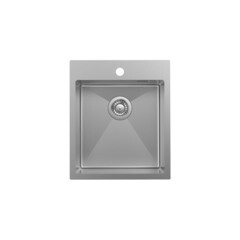 Изображение товара Мойка для кухни Iddis Haze 43х51х20 см врезная с сифоном сталь сатин (HAZ43S0i77)