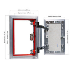 Люк ревизионный под плитку Практика EuroFormat-R алюминиевый 200х300 мм скрытый нажимной - фото 3
