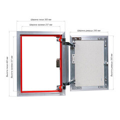 Люк ревизионный под плитку Практика EuroFormat-R алюминиевый 300х400 мм скрытый нажимной - фото 2