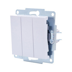 Выключатель Lezard Vesna трехклавишный встраиваемый белый (742-0288-109) - фото 2