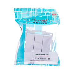 Выключатель Lezard Vesna трехклавишный встраиваемый белый (742-0288-109) - фото 3