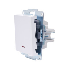 Выключатель Lezard Vesna одноклавишный встраиваемый белый с подсветкой (742-0288-111) - фото 9