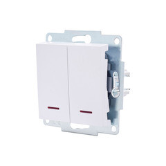 Выключатель Lezard Vesna двухклавишный встраиваемый белый с подсветкой (742-0288-112) - фото 9