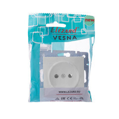 Розетка Lezard Vesna встраиваемая белая (742-0288-121B) - фото 3