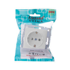 Розетка Lezard Vesna встраиваемая белая (742-0288-122B) - фото 2