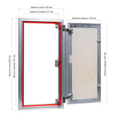 Люк ревизионный под плитку Практика EuroFormat-R алюминиевый 300х600 мм скрытый нажимной - фото 4