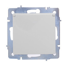 Изображение товара Розетка Lezard Vesna встраиваемая белая с крышкой (742-0288-123B)