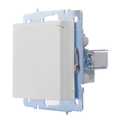 Розетка Lezard Vesna встраиваемая белая с крышкой (742-0288-123B) - фото 2