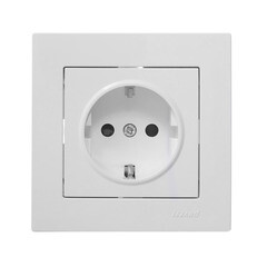 Розетка Lezard Vesna встраиваемая белая со шторками (742-0288-124B) - фото 5