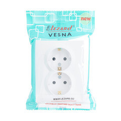 Розетка Lezard Vesna встраиваемая белая (742-0200-127B) - фото 2