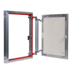 Люк ревизионный под плитку Практика EuroFormat-R алюминиевый 400х400 мм скрытый нажимной - фото 5