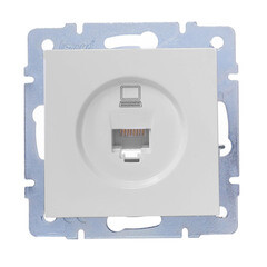 Изображение товара Розетка компьютерная Lezard Vesna встраиваемая белая RJ45 (742-0288-139)