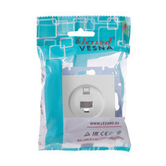 Розетка компьютерная Lezard Vesna встраиваемая белая RJ45 (742-0288-139) - фото 3