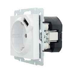 Розетка Lezard Vesna встраиваемая белая с USB-A (742-0288-181) - фото 7