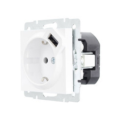 Розетка Lezard Vesna встраиваемая белая с USB-A (742-0288-181) - фото 4