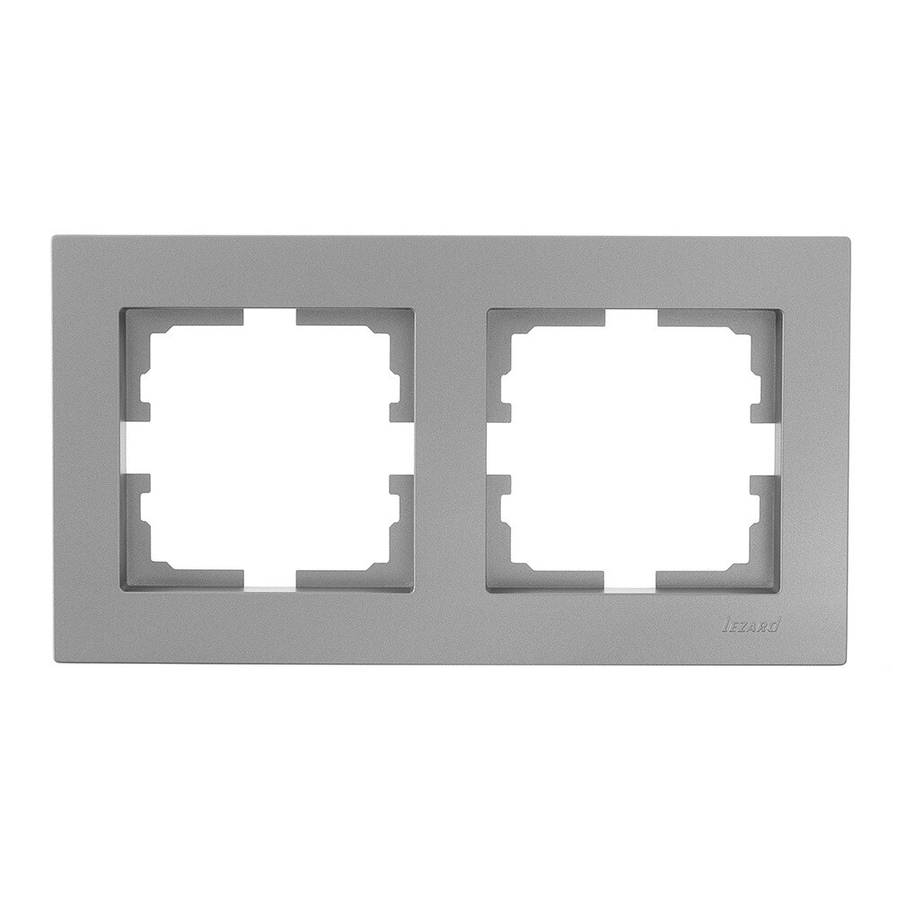Изображение товара Рамка Lezard Vesna двухместная платина для розеток и выключателей