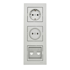 Рамка Lezard Vesna трехместная платина (742-3500-153) - фото 4