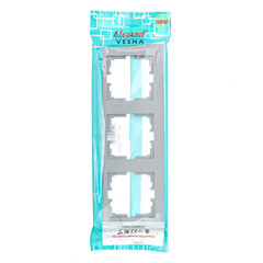 Рамка Lezard Vesna трехместная платина (742-3500-153) - фото 2