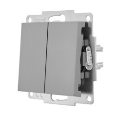 Выключатель Lezard Vesna двухклавишный встраиваемый платина (742-3588-101) - фото 5