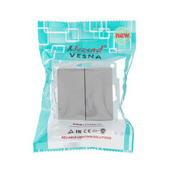 Выключатель Lezard Vesna двухклавишный встраиваемый платина (742-3588-101) - фото 2