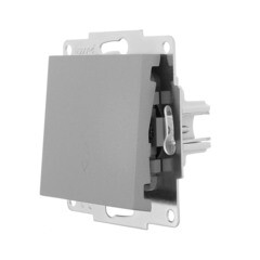 Выключатель Lezard Vesna одноклавишный встраиваемый платина проходной (742-3588-105) - фото 5