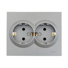 Изображение товара Розетка Lezard Vesna встраиваемая платина со шторками (742-3500-178B)