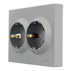 Розетка Lezard Vesna встраиваемая платина со шторками (742-3500-178B) - фото 2