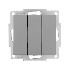 Выключатель Lezard Vesna трехклавишный встраиваемый платина (742-3588-109) - фото 1