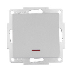 Изображение товара Выключатель Lezard Vesna одноклавишный встраиваемый платина с подсветкой (742-3588-111)