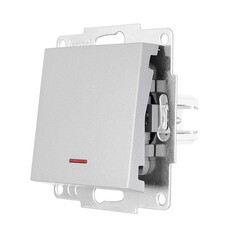 Выключатель Lezard Vesna одноклавишный встраиваемый платина с подсветкой (742-3588-111) - фото 2