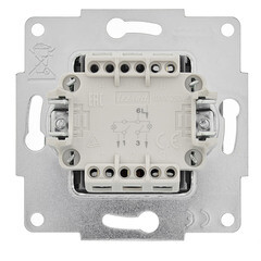 Выключатель Lezard Vesna двухклавишный встраиваемый платина с подсветкой (742-3588-112) - фото 3