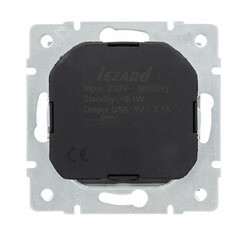 Розетка Lezard Vesna встраиваемая платина с USB-A (742-3588-181) - фото 4