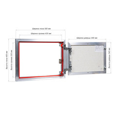 Люк ревизионный под плитку Практика EuroFormat-R алюминиевый 500х400 мм скрытый нажимной - фото 2