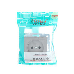 Розетка Lezard Vesna встраиваемая платина (742-3588-121B) - фото 3