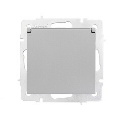 Розетка Lezard Vesna встраиваемая платина с крышкой (742-3588-123B) - фото 1