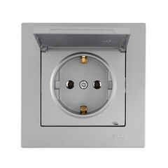 Розетка Lezard Vesna встраиваемая платина с крышкой (742-3588-123B) - фото 4