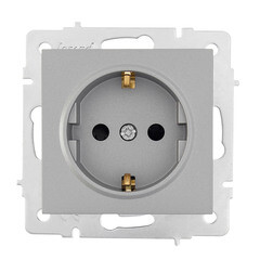 Изображение товара Розетка Lezard Vesna встраиваемая платина со шторками (742-3588-124B)